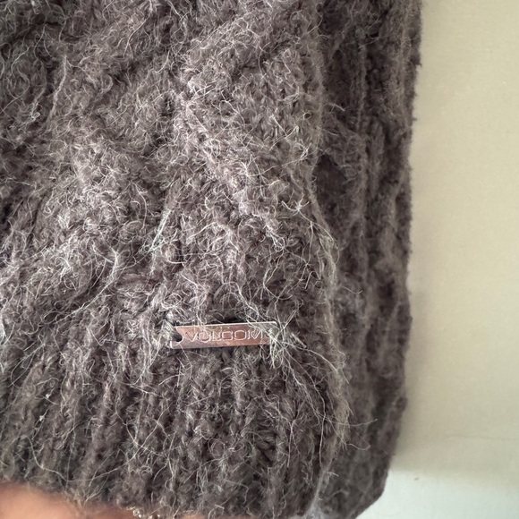 Volcom Bubble Tea Gray Oversized Knit Sweater - Picture 3 of 6